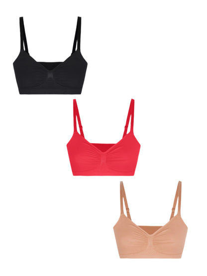 Shapetly.™ 3-Pack Smooth Seamless Wireless Bra Bundle