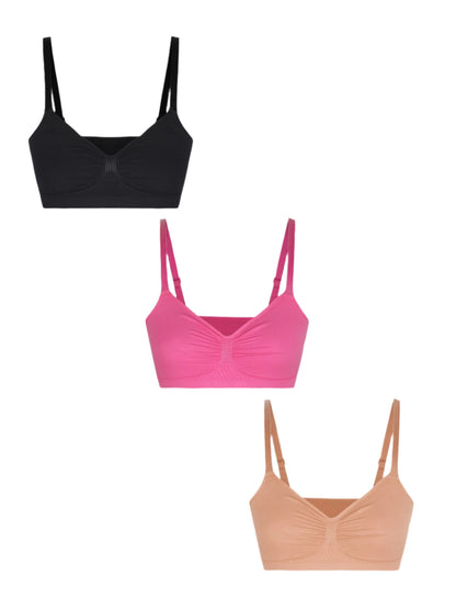 Shapetly.™ 3-Pack Smooth Seamless Wireless Bra Bundle