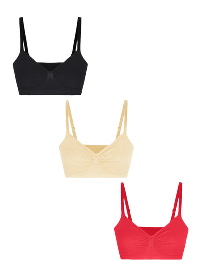 Shapetly.™ 3-Pack Smooth Seamless Wireless Bra Bundle