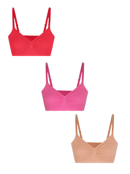 Shapetly.™ 3-Pack Smooth Seamless Wireless Bra Bundle