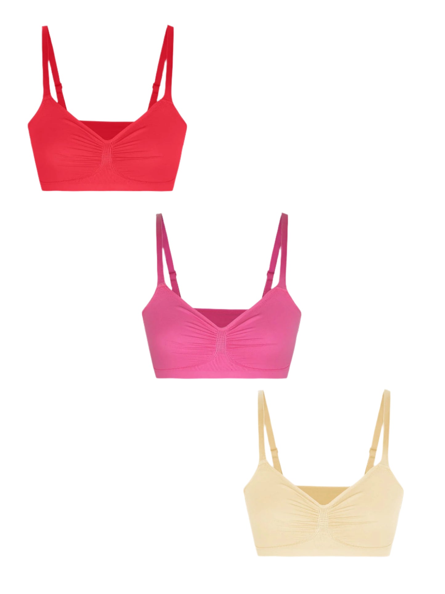 Shapetly.™ 3-Pack Smooth Seamless Wireless Bra Bundle