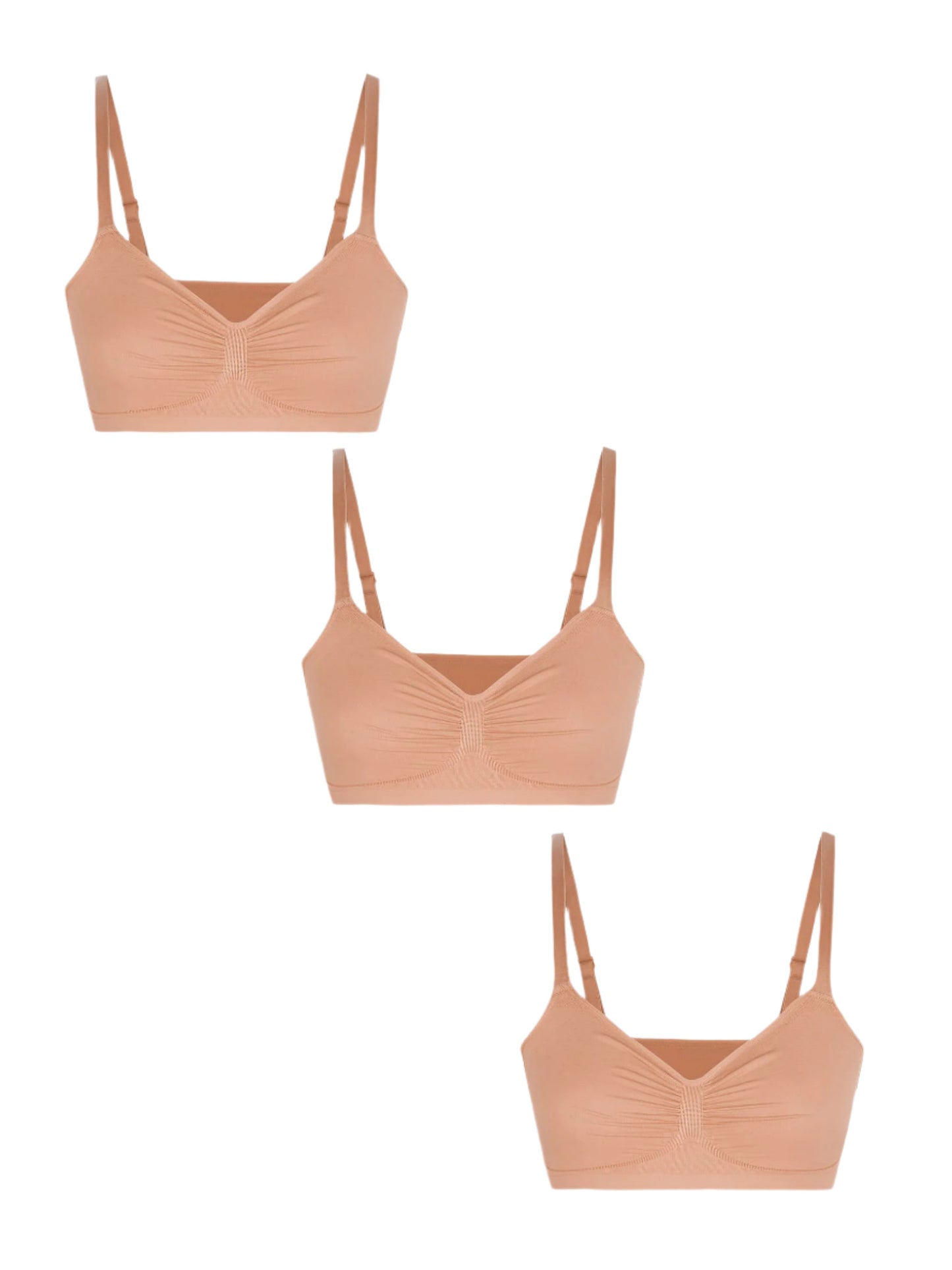 Shapetly.™ 3-Pack Smooth Seamless Wireless Bra Bundle