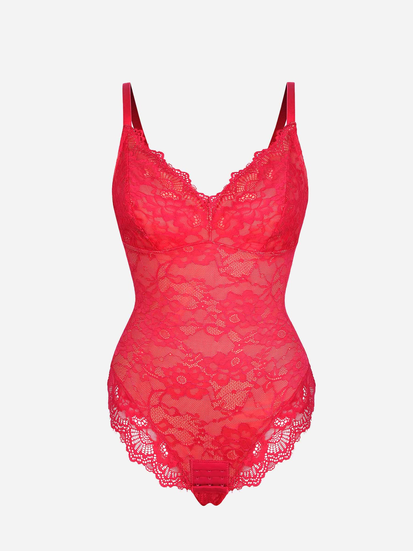 Shapetly.™ Lace V Neck Full Bodysuit Underwear