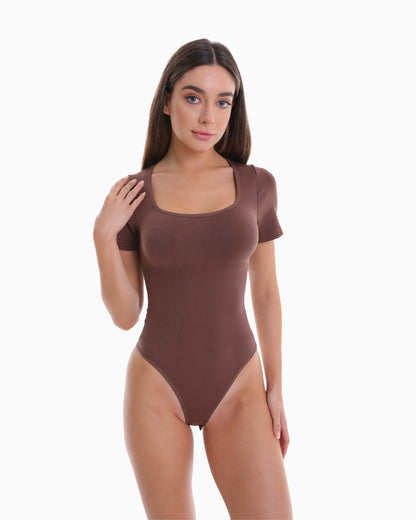 Square Neck Thong Bodysuit