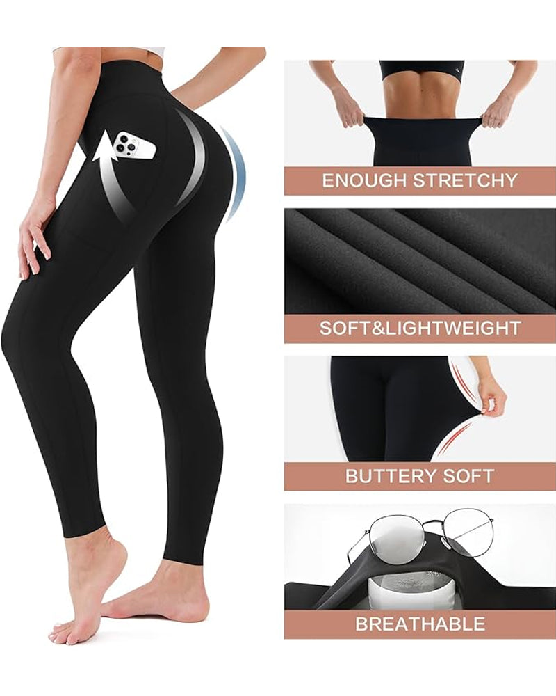 Shapetly.™ High Waisted Butt Lifting Tummy Control Side Pocket Shaping Training Leggings